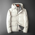 Chaqueta acolchada hombre capucha ajustable forro contraste naranja impermeable - Mark