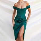 Sandrine - Vestido de noche midi ajustado con tirantes