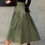 Falda midi de mujer con cintura alta
