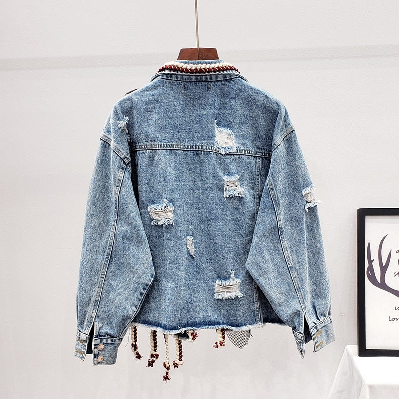 Coachella - Chaqueta vaquera con borlas