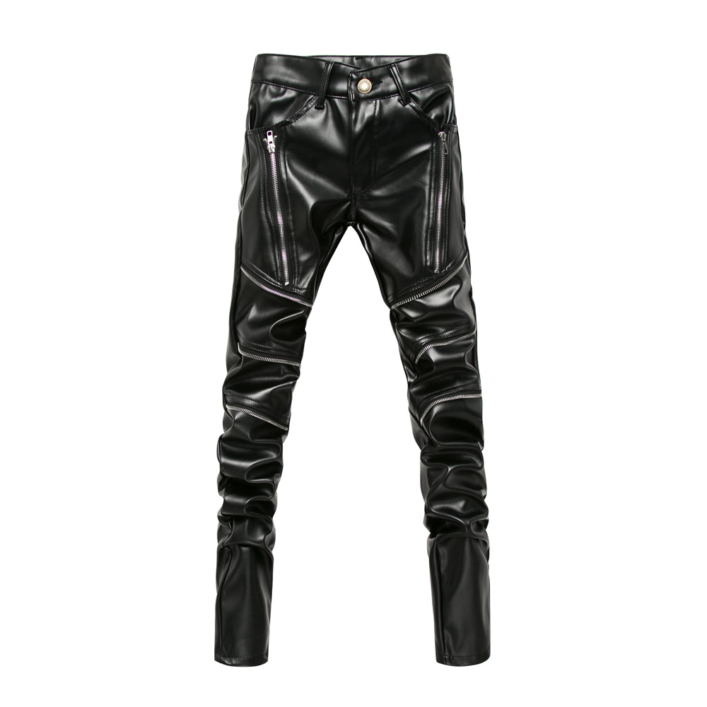 Pantalón urbano masculino efecto cuero de corte slim - Lurien