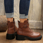 Botas de combate de tacón grueso para mujer Ada
