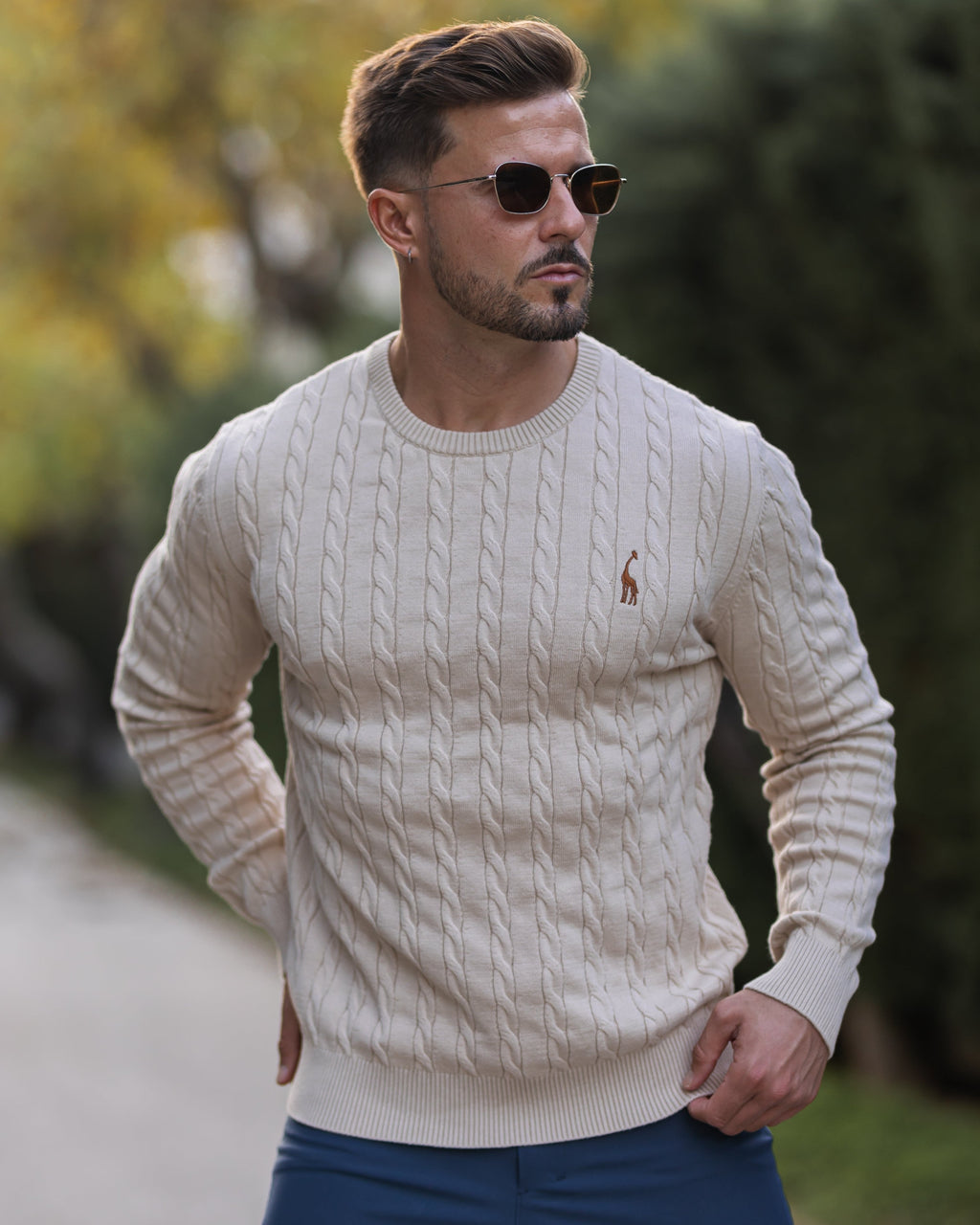 Suéter para hombre tejido de punto trenzado - Lioren