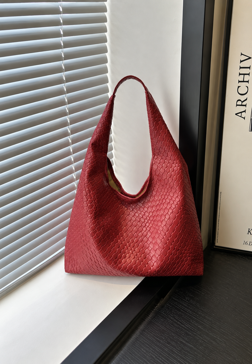 Bolso de hombro mujer efecto piel trenzado hobo