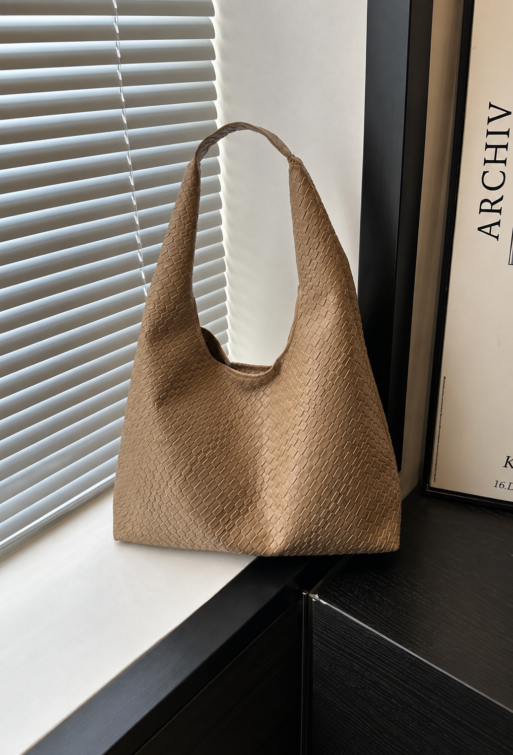 Bolso de hombro mujer efecto piel trenzado hobo