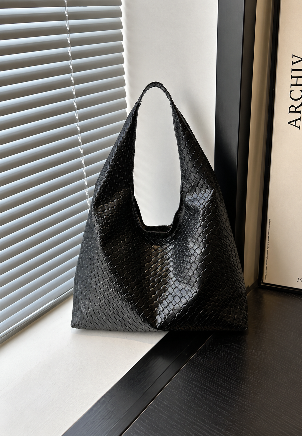 Bolso de hombro mujer efecto piel trenzado hobo