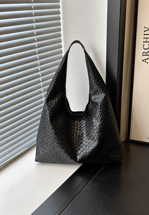 Bolso de hombro mujer efecto piel trenzado hobo