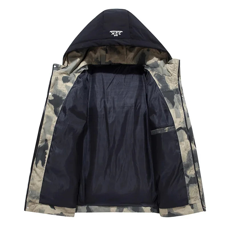 Chaqueta acolchada hombre capucha gruesa aislante cálida invierno resistente - Jago