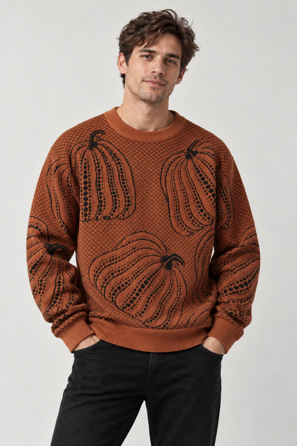 Jersey de punto con estampado de calabazas - Gino