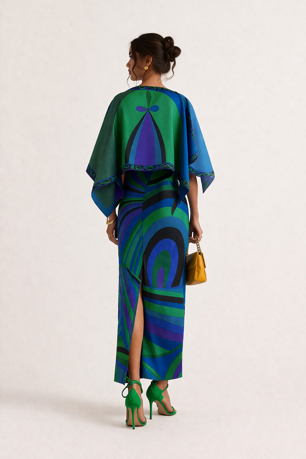 Vestido mujer largo tirantes dos piezas estampado geometrico - Karyme