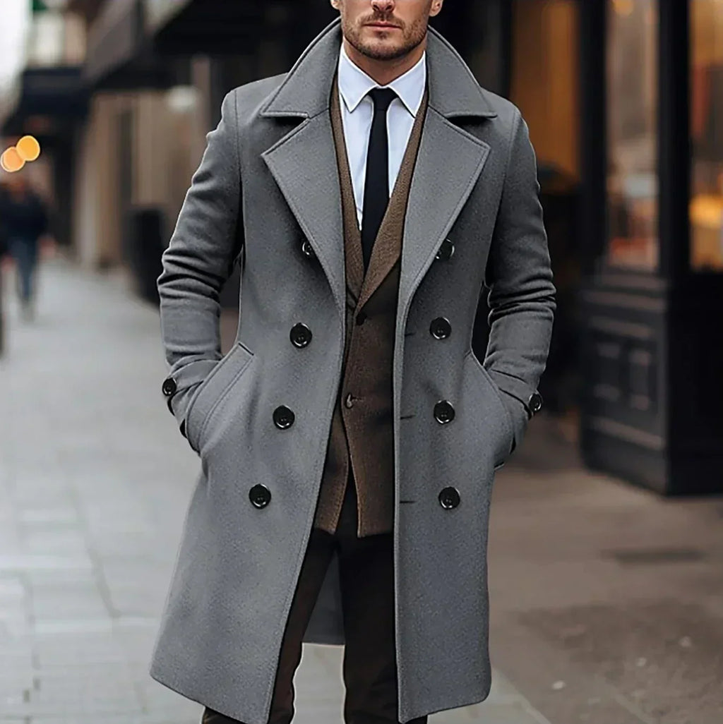Abrigo lana hombre corte clásico elegante invierno cálido versátil - Aldric