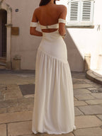 Vestido maxi abertura frontal para mujer - Helga