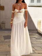 Vestido maxi abertura frontal para mujer - Helga