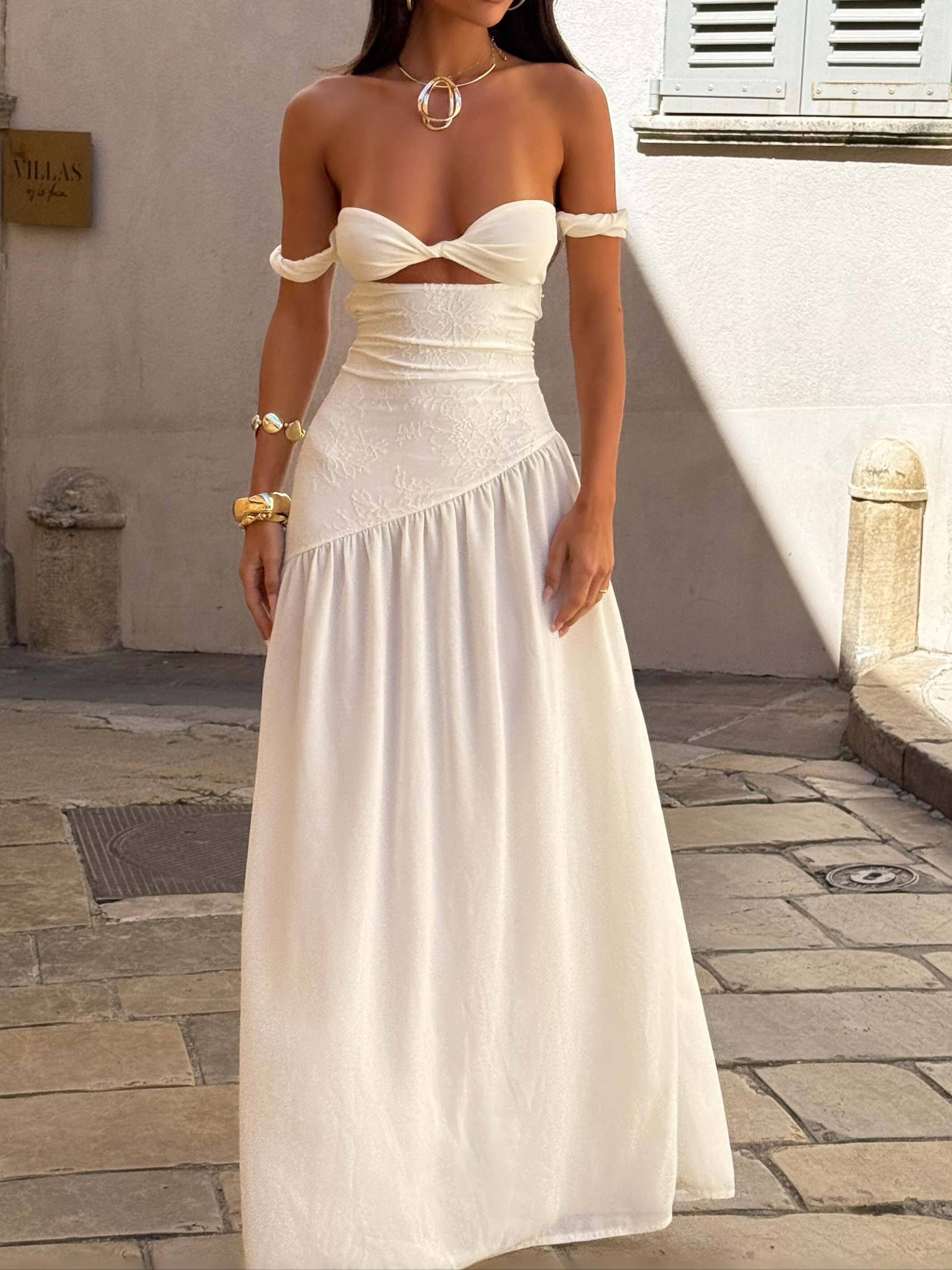 Vestido maxi abertura frontal para mujer - Helga