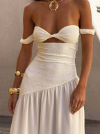 Vestido maxi abertura frontal para mujer - Helga