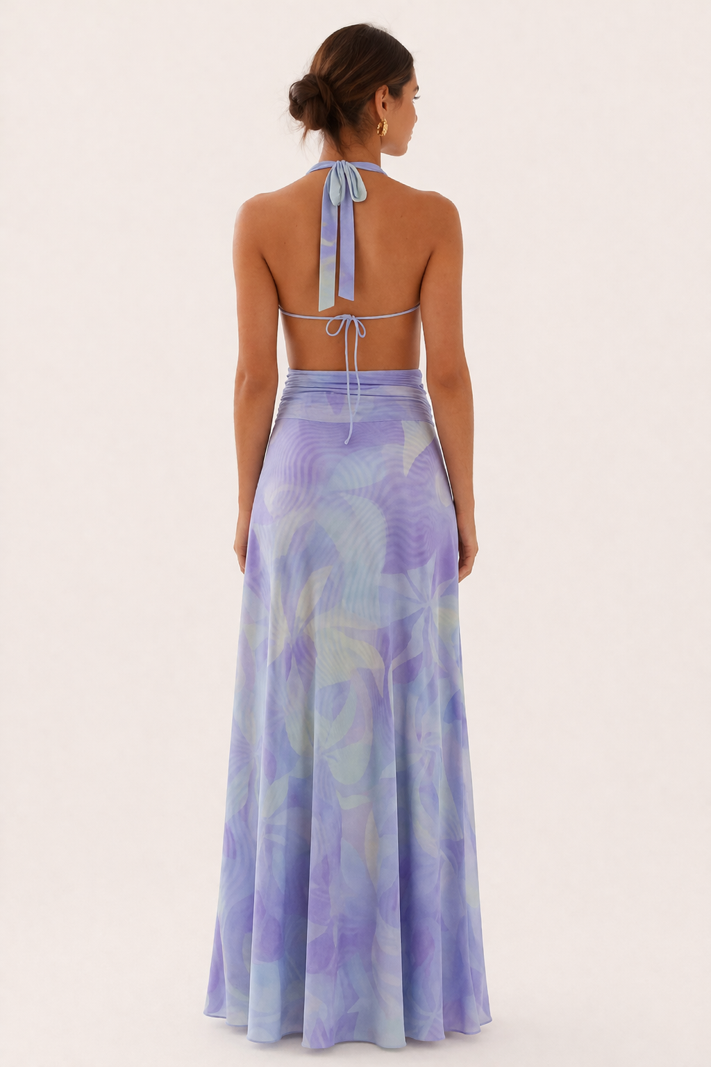 Vestido largo halter con escote para mujer - Livia