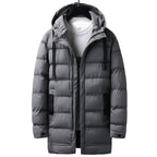 Chaqueta acolchada hombre larga voluminosa capucha ajustable térmica urbana - Stefan