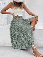 Falda midi mujer estampado floral abertura lateral - Amelia