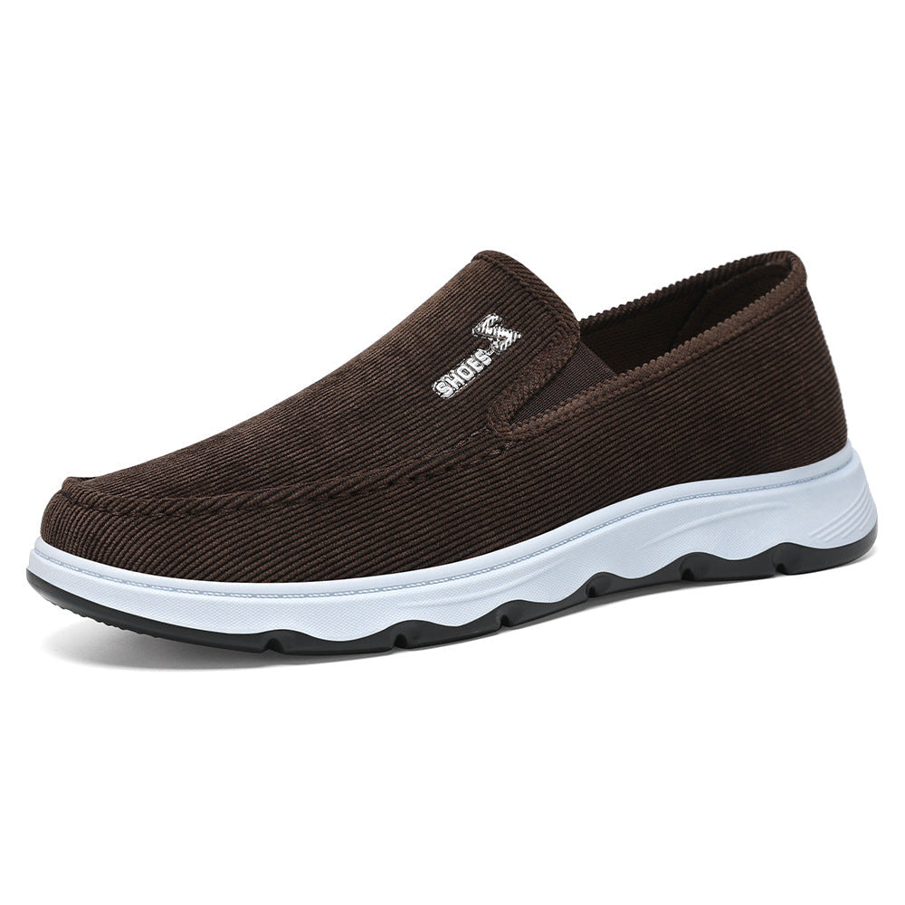 Mocasines slip-on de pana gris para mujer - Dalmasca