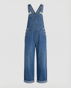 Peto vaquero oversize con bolsillos y tirantes ajustables para mujer - Valmira