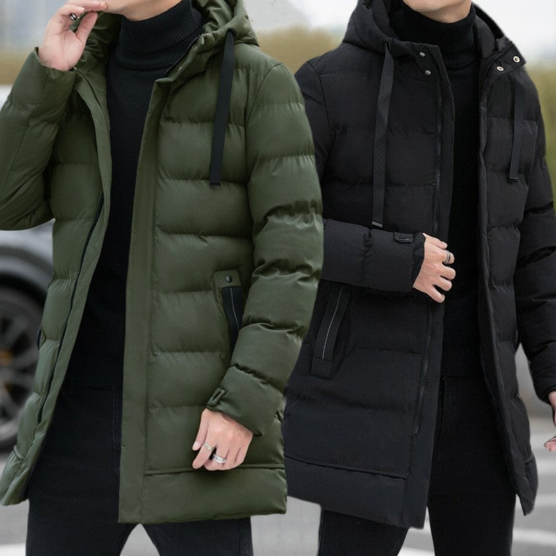 Chaqueta acolchada hombre larga voluminosa capucha ajustable térmica urbana - Stefan