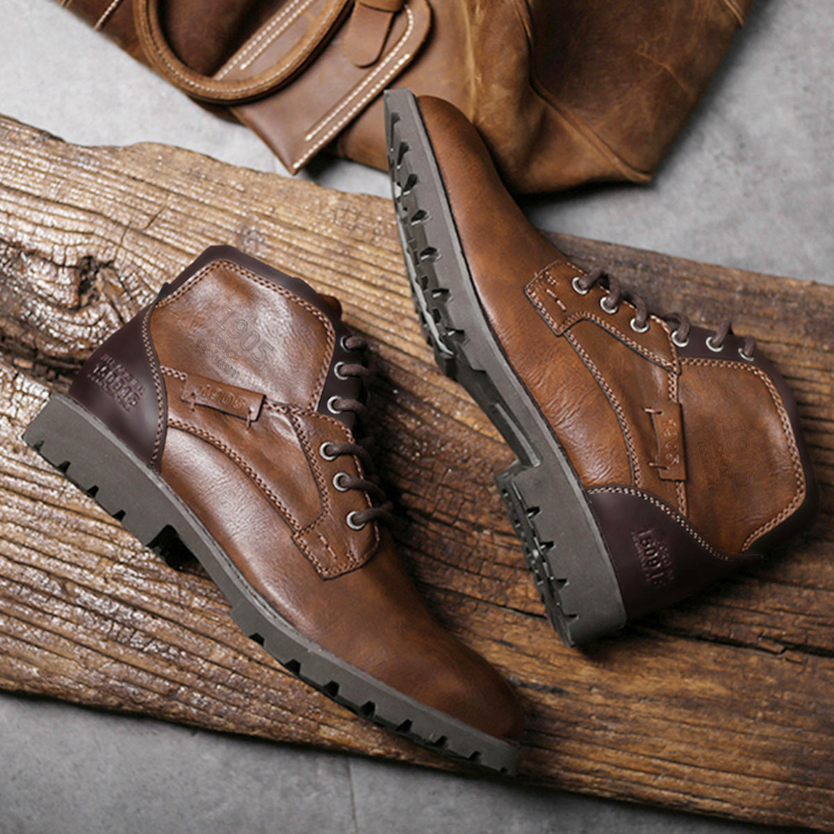 Botas de cuero para hombre con suela antideslizante - Jason