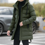 Chaqueta acolchada hombre larga voluminosa capucha ajustable térmica urbana - Stefan
