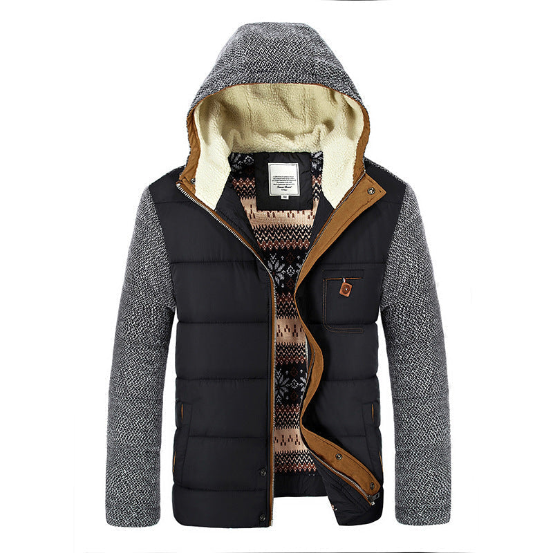 Chaqueta acolchada hombre otoño capucha forro borrego detalles contraste cálida - Alaric