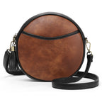 Bolso bandolera mujer diseño redondo efecto cuero vintage - Noelia
