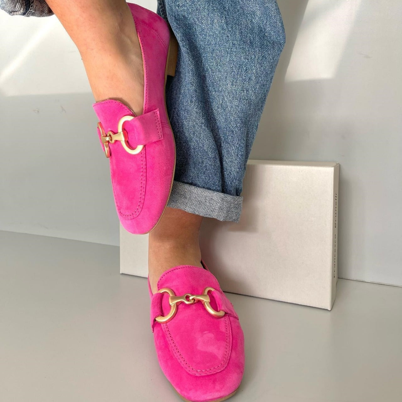 Mocasines mujer detalle metalico clasico suela plana - Elira