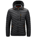 Chaqueta acolchada ligera hombre piel vegana capucha costuras diagonales sostenible - Sverre