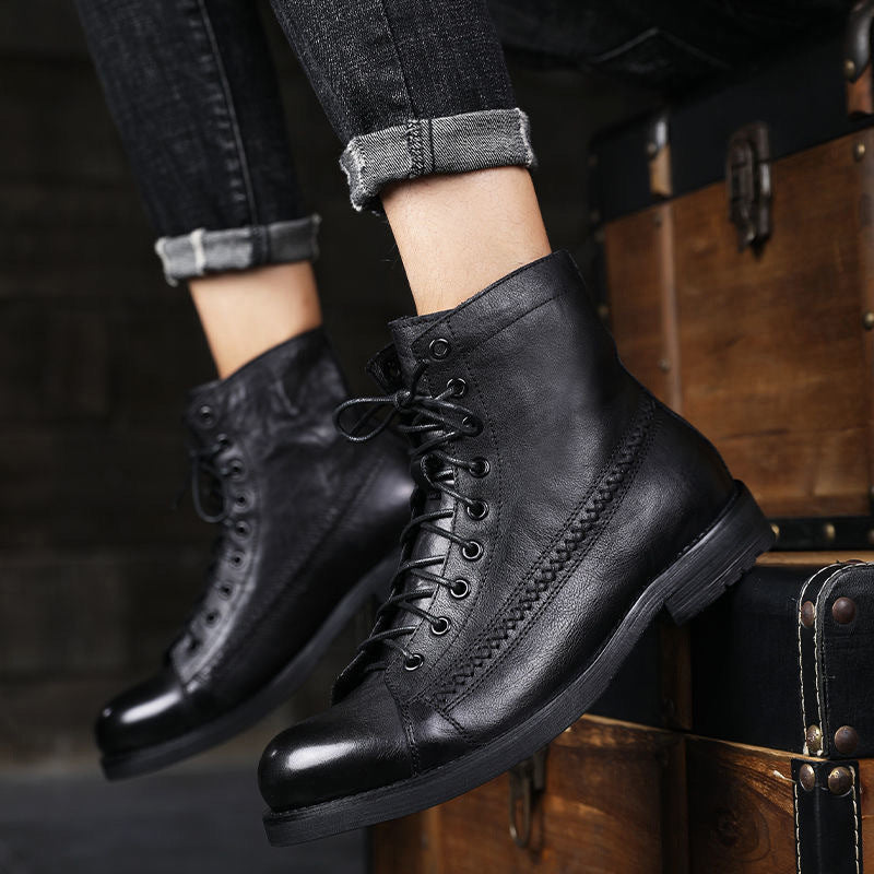 Botas vintage de cuero para hombre - Pierre