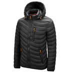 Chaqueta acolchada ligera hombre piel vegana capucha costuras diagonales sostenible - Sverre