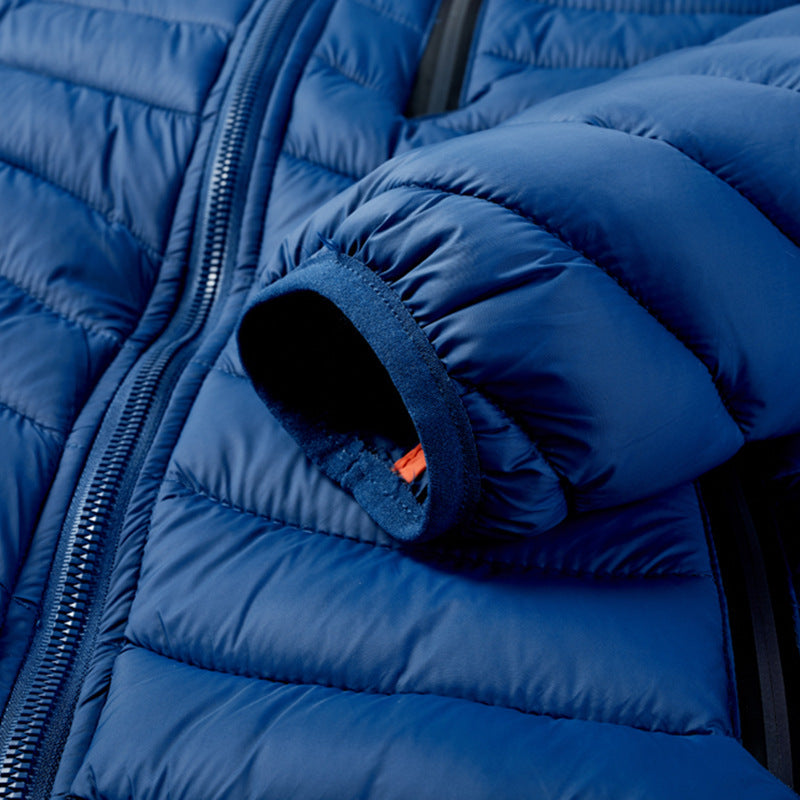 Chaqueta acolchada ligera hombre piel vegana capucha costuras diagonales sostenible - Sverre
