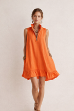 Vestido mujer corto sin mangas cremallera cuello estilo verano casual - Susanna