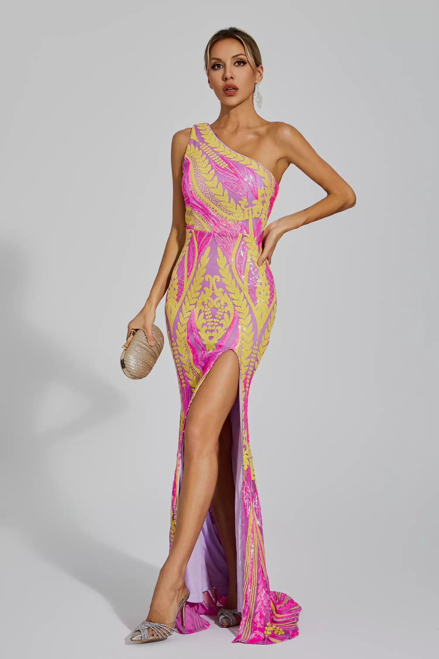Vestido maxi abertura lateral para mujer - Waltraud