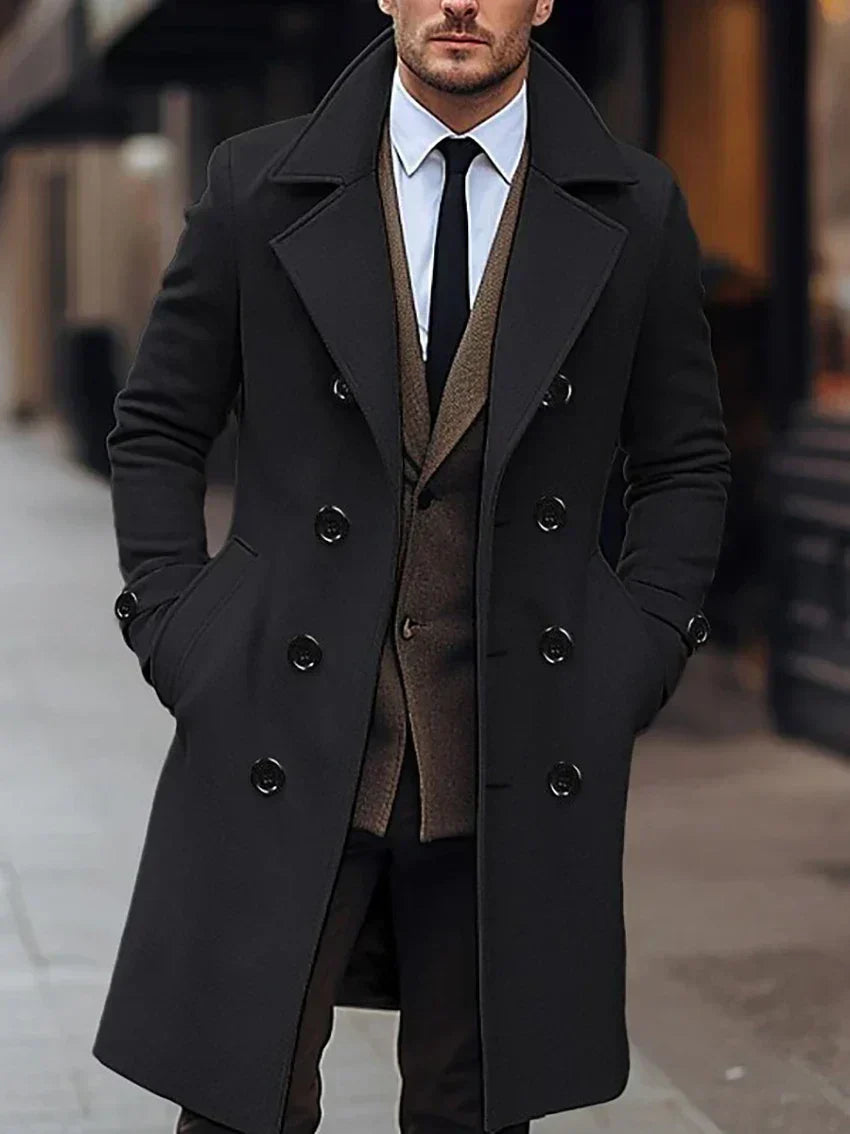 Abrigo lana hombre corte clásico elegante invierno cálido versátil - Aldric