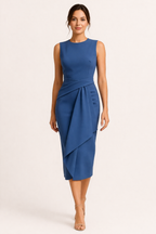 Vestido midi oficina mujer ajuste definido estilo profesional - Lirena