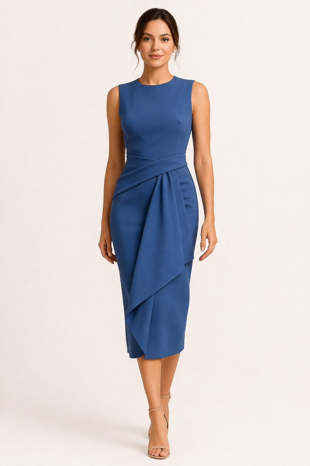 Vestido midi oficina mujer ajuste definido estilo profesional - Lirena