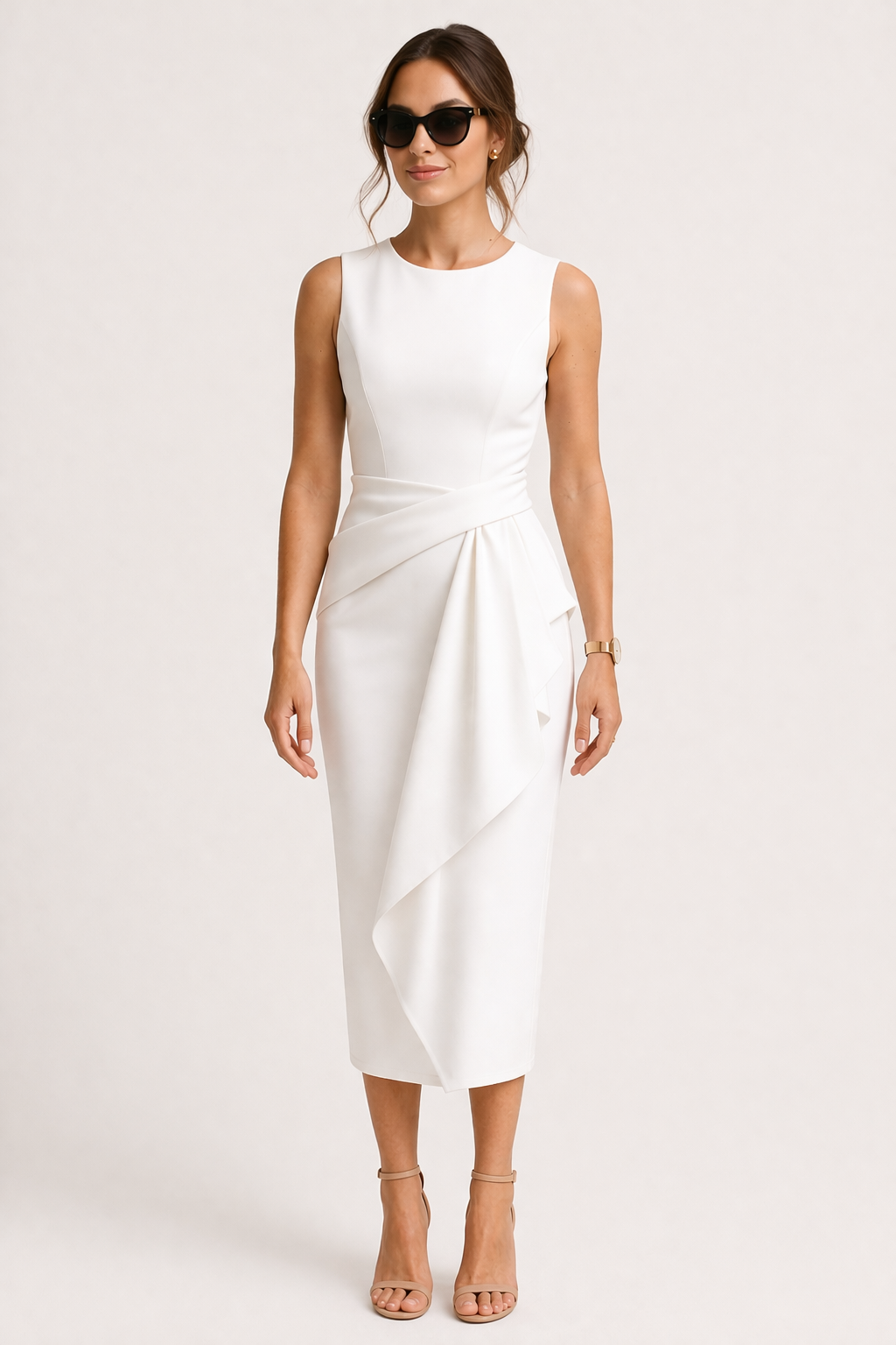 Vestido midi oficina mujer ajuste definido estilo profesional - Lirena