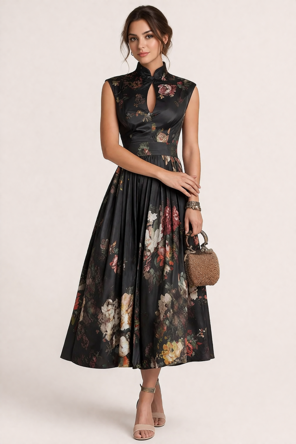 Vestido mujer floral elegante midi estilo floral - Giada