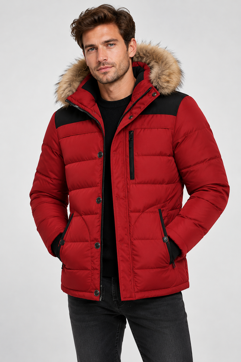 Cazadora acolchada capucha pelo sintético cuello alto estilo urbano - Aldren