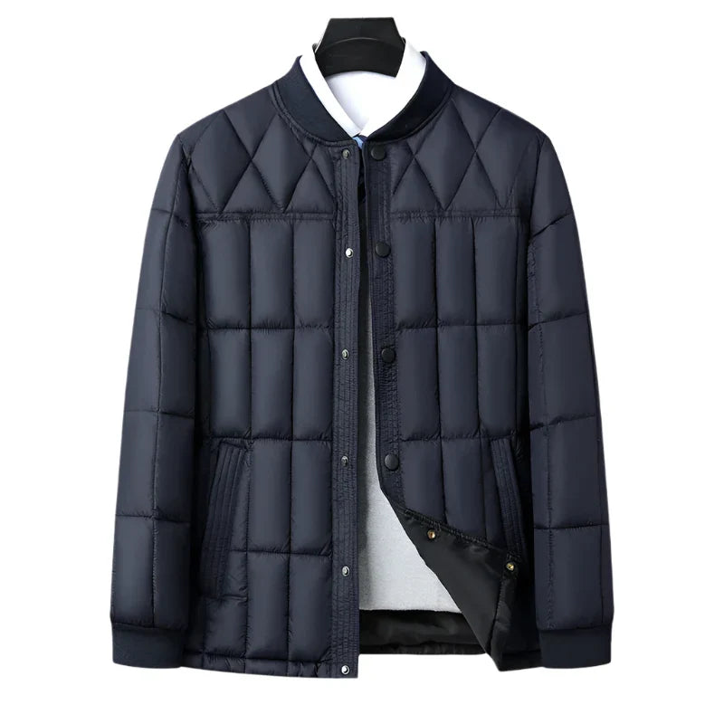 Chaqueta hombre piel vegana algodón hidrófugo sin cuello aislamiento reciclado - Leiner