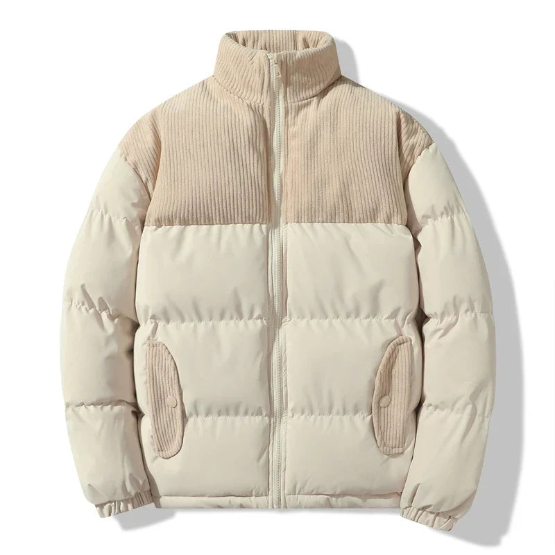 Chaqueta acolchada unisex detalles pana paneles bolsillos térmica contemporánea - Aiden