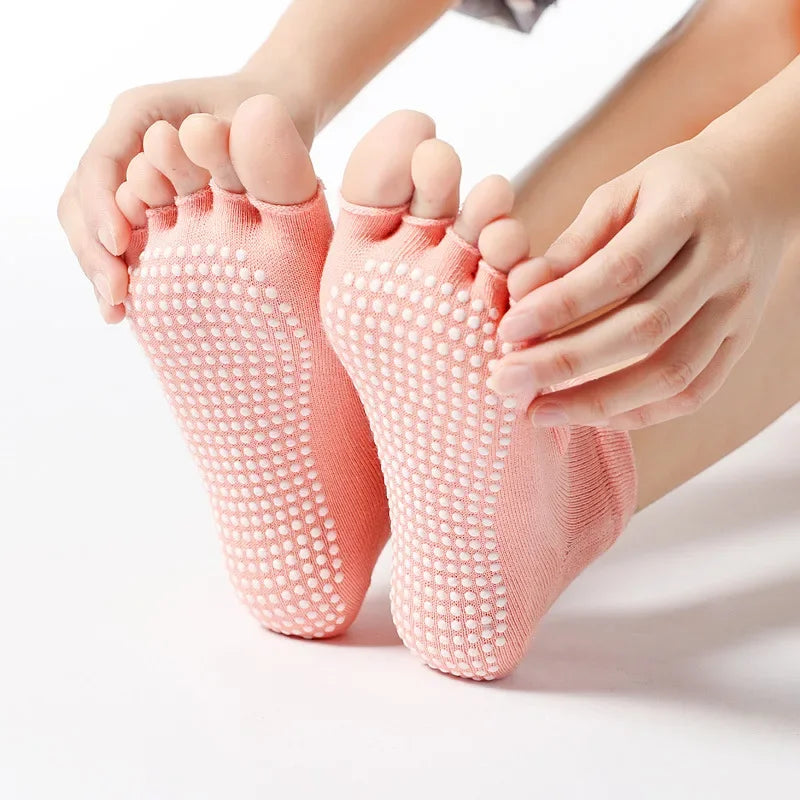Calcetines de pilates con corte cinco dedos - Elvarya