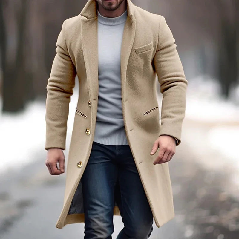 Abrigo lana virgen hombre alta calidad elegante aislamiento térmico invierno - Bastian