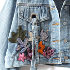 Julie - Chaqueta vaquera con bordado floral y lentejuelas
