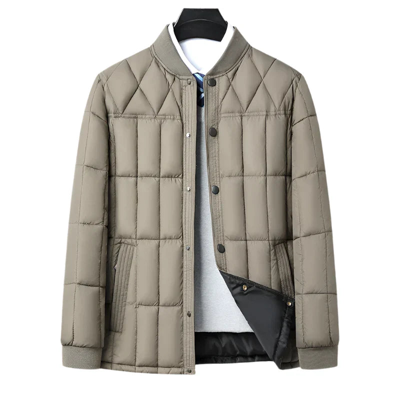 Chaqueta hombre piel vegana algodón hidrófugo sin cuello aislamiento reciclado - Leiner