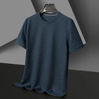 Camiseta de manga corta para hombre - con textura y cuello redondo