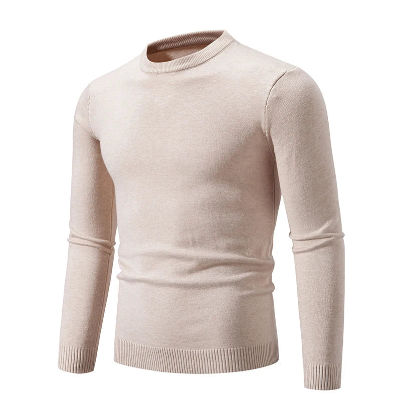 Pullover de punto para hombre de manga larga y cuello redondo - Odrin